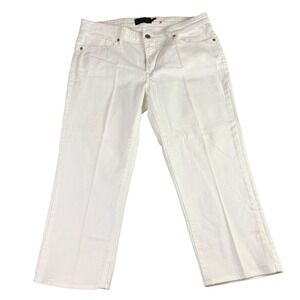 Levi's Womens 12/31 White Demi Curve Classic Straight Leg Cropped Jeans Stretch